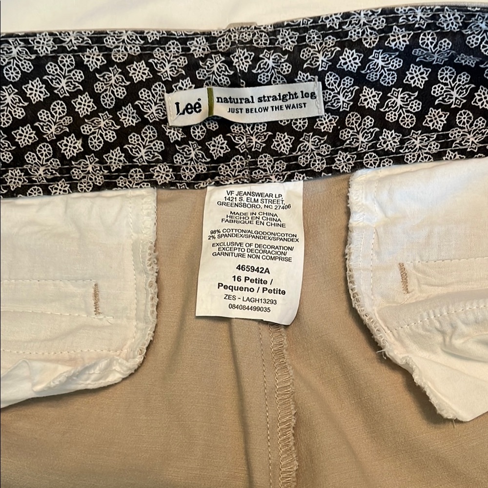 Lee Beige Straight Leg Trousers